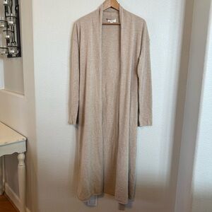 Eileen Fisher by Garnet Hill Tan Cashmere Sleepwear Cardigan Duster